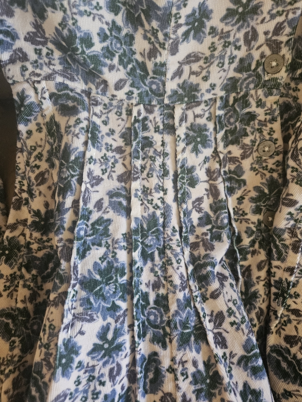 Free People CorduroyBlue and White Floral Mini Dress - Picture 10 of 17